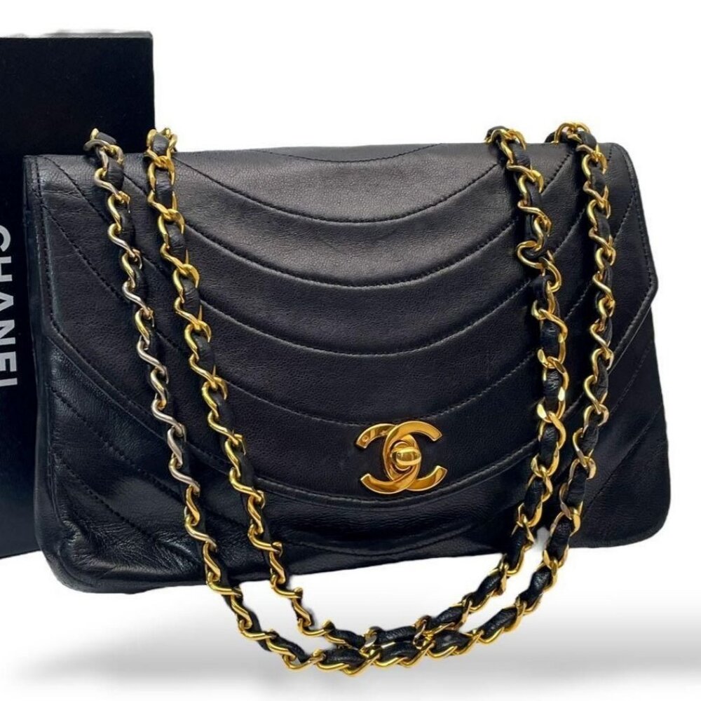 CHANEL 24K Vintage Timeless Classic Round Single Flap Bag Chain Purse - Picture 4 of 13
